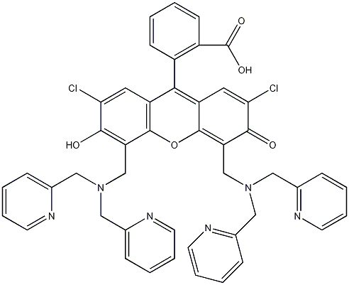 9-(2-羧基苯基)-2,7-二氯-4,5-二[二(2-吡啶)氨甲基]-6-羟基-3-苍耳烷酮